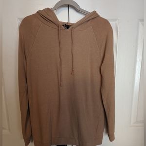 Forever 21, tan, hooded, long sleeve shirt, size: medium